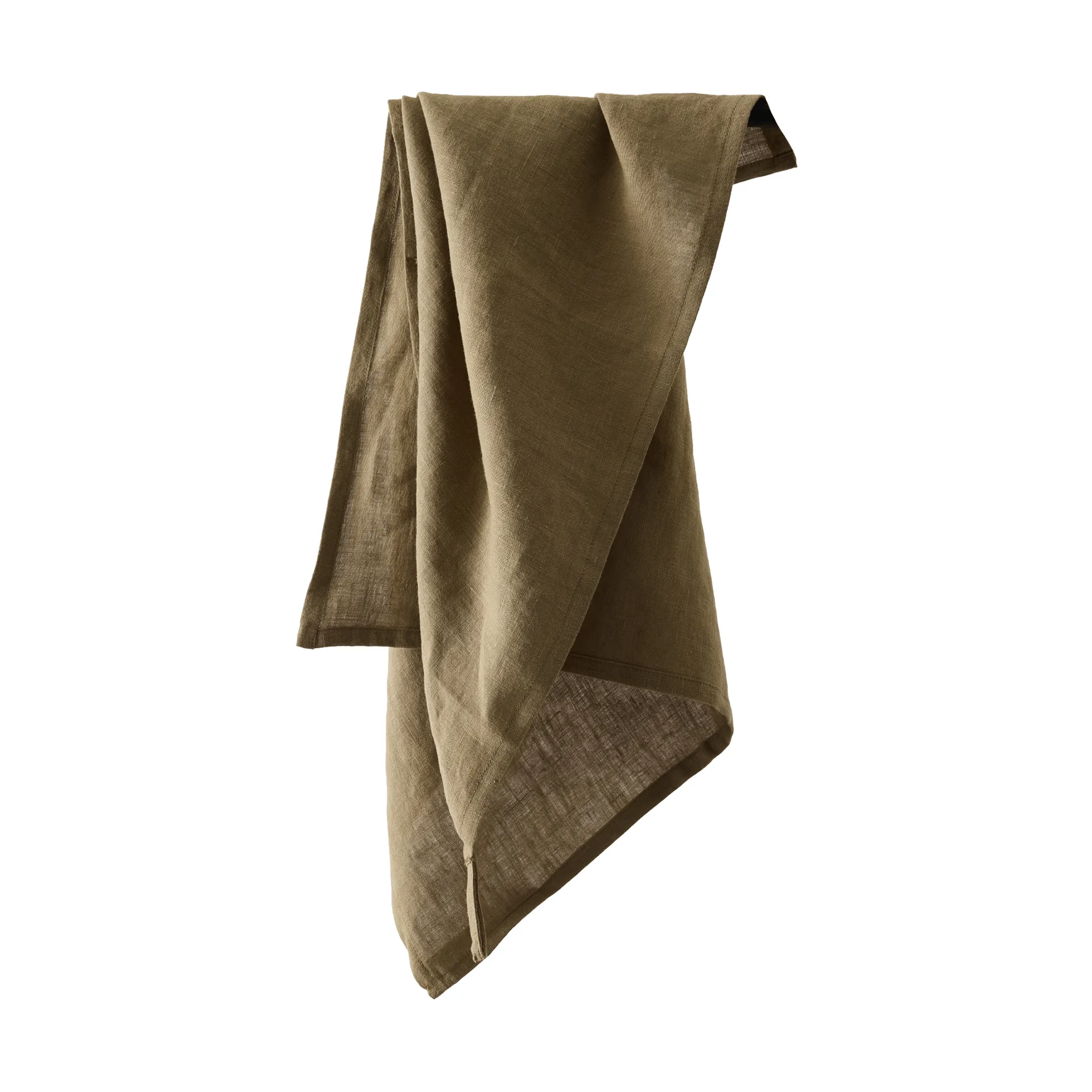 Tell me more kitchen towel linen 50x70 cm, Dark olive green Tell Me More