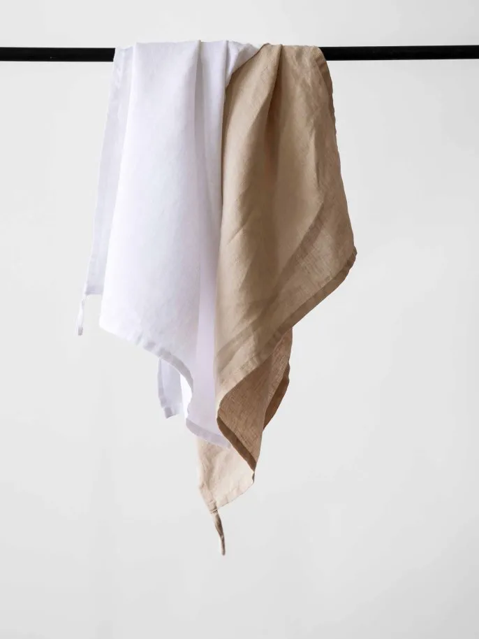 Tell me more kitchen towel linen 50x70 cm, Sand Tell Me More