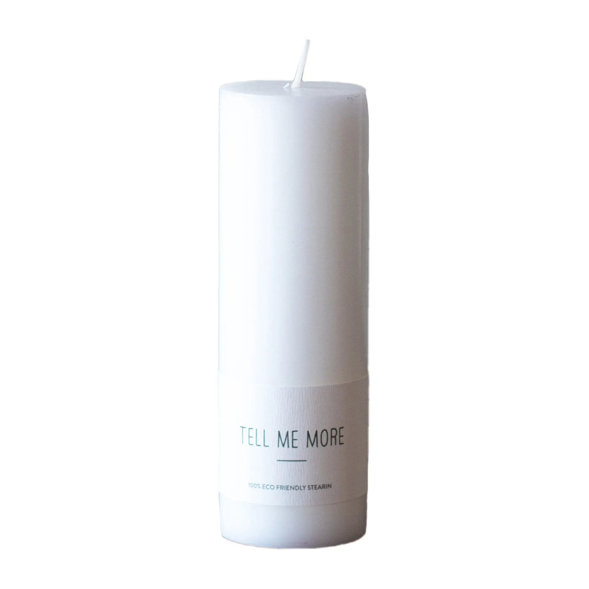Tell Me More stearin block candle tL 15 cm, White Tell Me More
