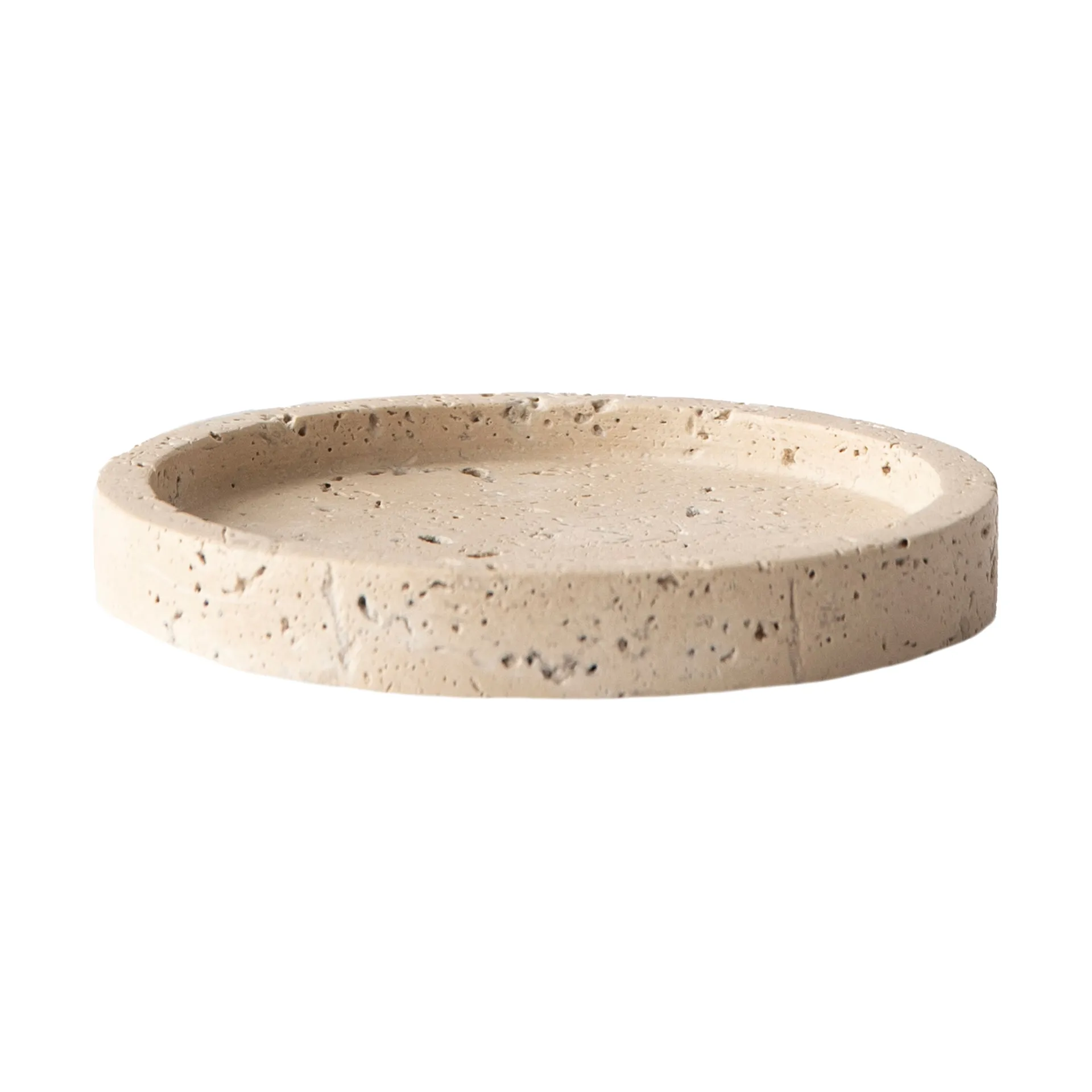 Travertine tray, Ø15 cm Tell Me More