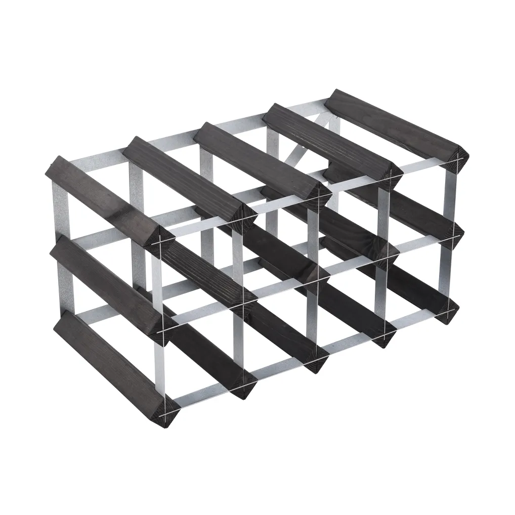 The Swedish Wine Rack Factory wine rack assembled, 12 bottles-black pine The Swedish Wine Rack Factory