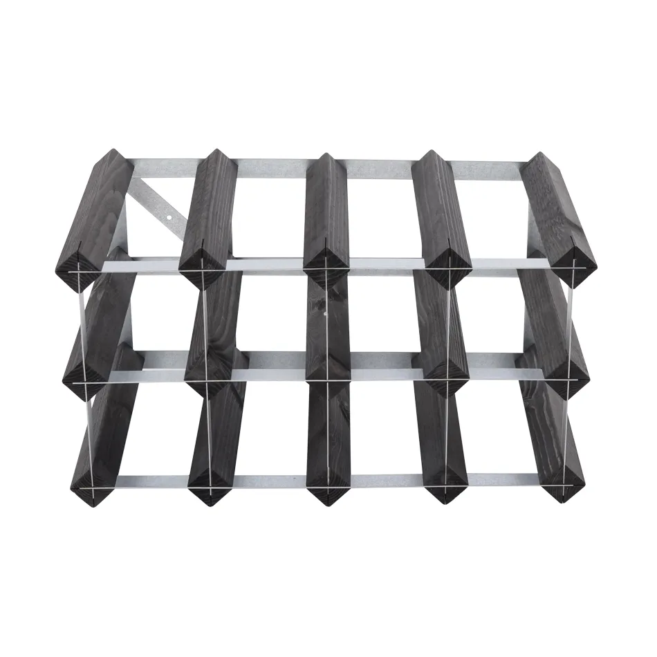 The Swedish Wine Rack Factory wine rack assembled, 12 bottles-black pine The Swedish Wine Rack Factory