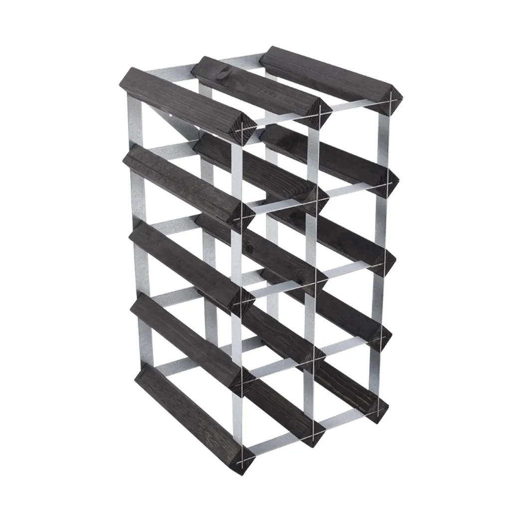 The Swedish Wine Rack Factory wine rack assembled, 12 bottles-black pine The Swedish Wine Rack Factory