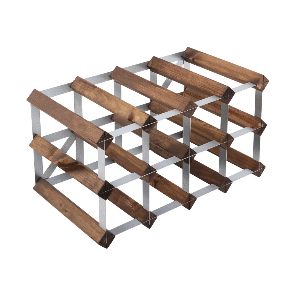 The Swedish Wine Rack Factory wine rack assembled, 12 bottles-dark pine The Swedish Wine Rack Factory