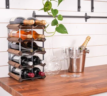 The Swedish Wine Rack Factory wine rack assembled - 12 bottles-dark pine - The Swedish Wine Rack Factory