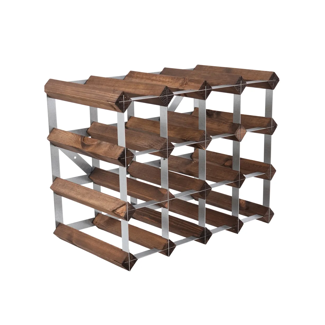 The Swedish Wine Rack Factory wine rack assembled, 16 bottles-dark pine The Swedish Wine Rack Factory