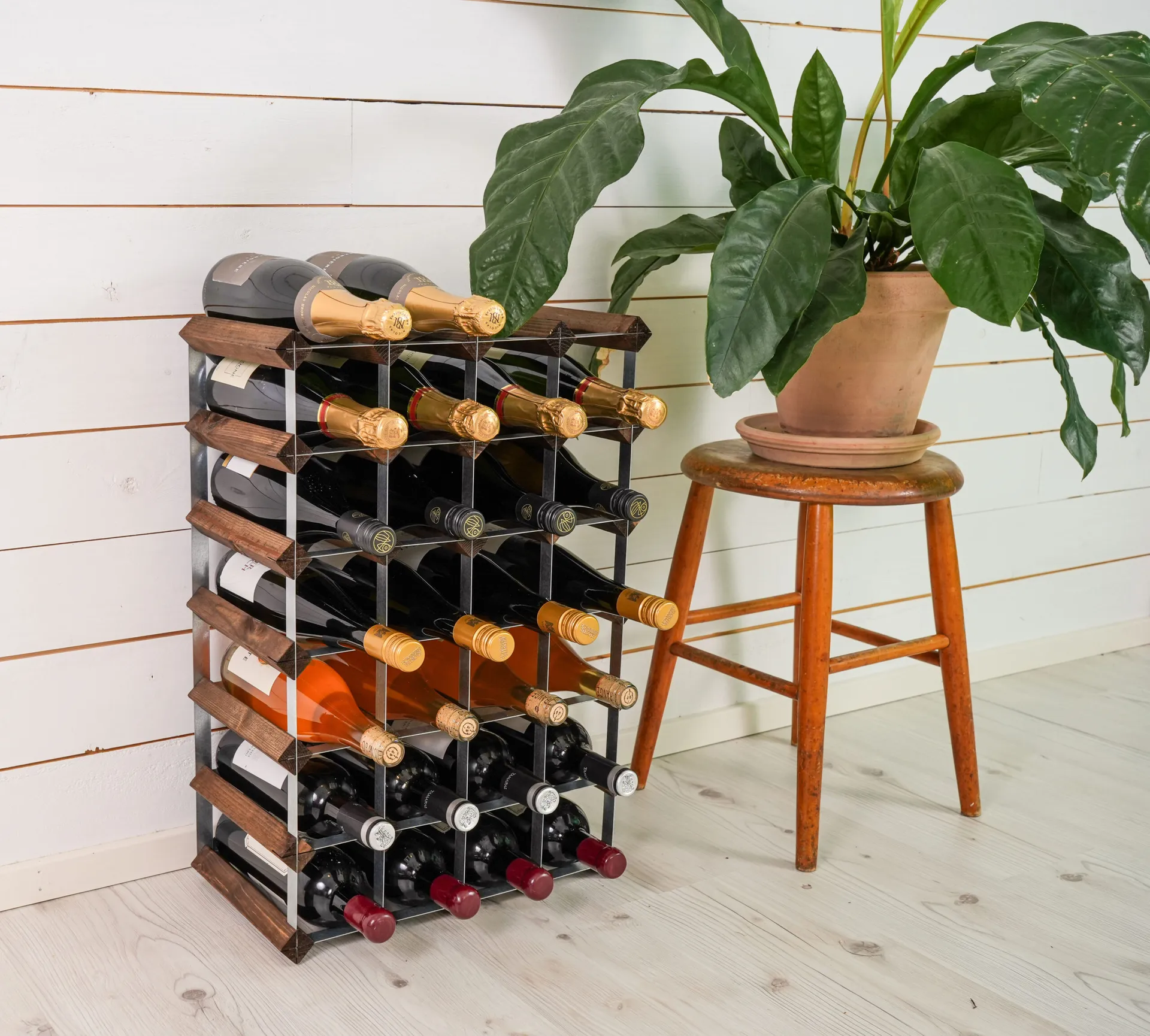The Swedish Wine Rack Factory wine rack assembled, 30 bottles-dark pine The Swedish Wine Rack Factory