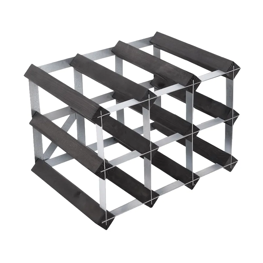 The Swedish Wine Rack Factory wine rack assembled, 9 bottles-black pine The Swedish Wine Rack Factory