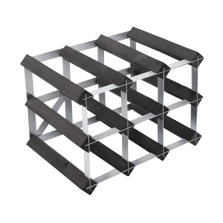 The Swedish Wine Rack Factory wine rack assembled - 9 bottles-black pine - The Swedish Wine Rack Factory