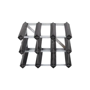 The Swedish Wine Rack Factory wine rack assembled - 9 bottles-black pine - The Swedish Wine Rack Factory