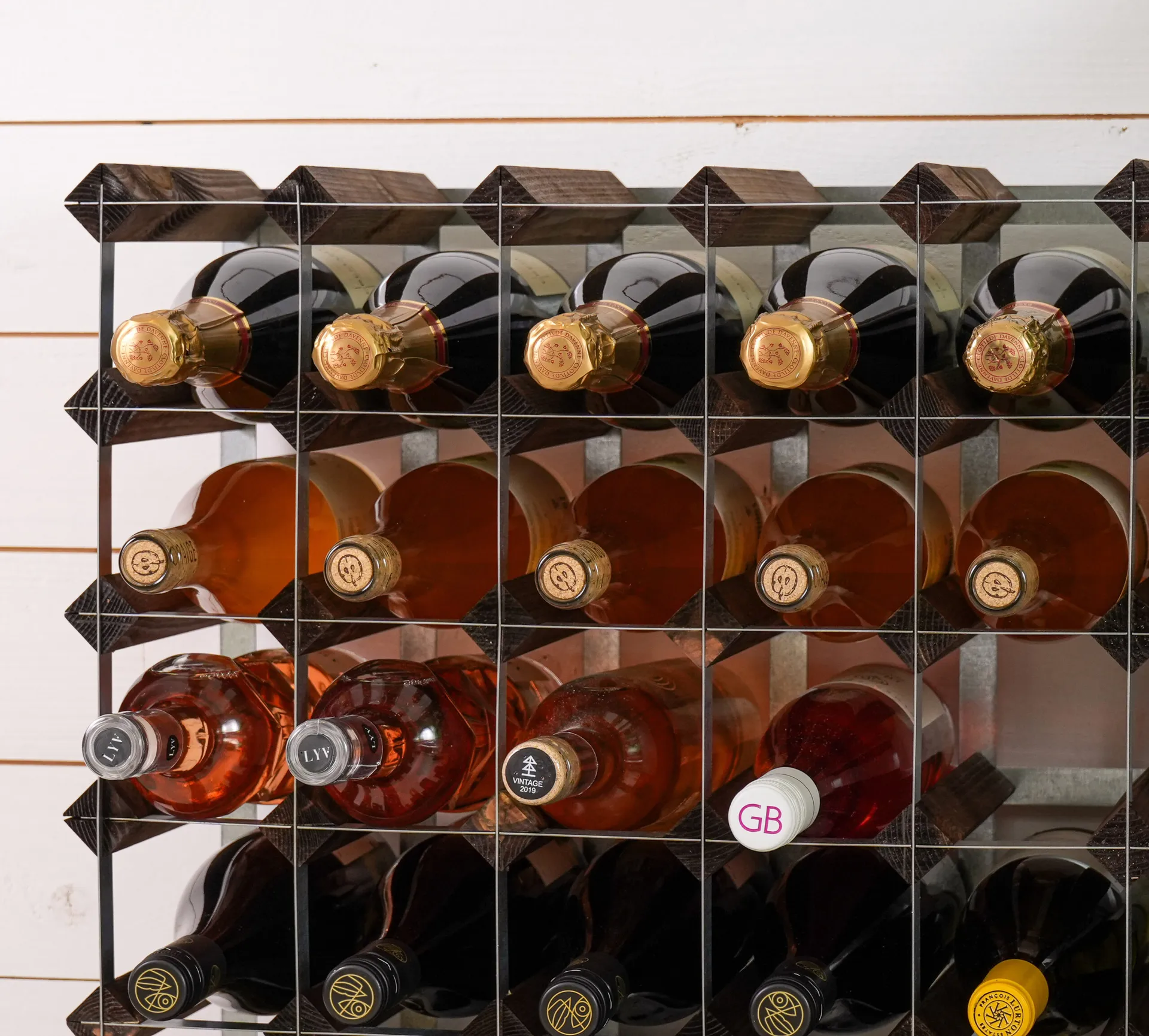 The Swedish Wine Rack Factory wine rack assembled, 9 bottles-dark pine The Swedish Wine Rack Factory