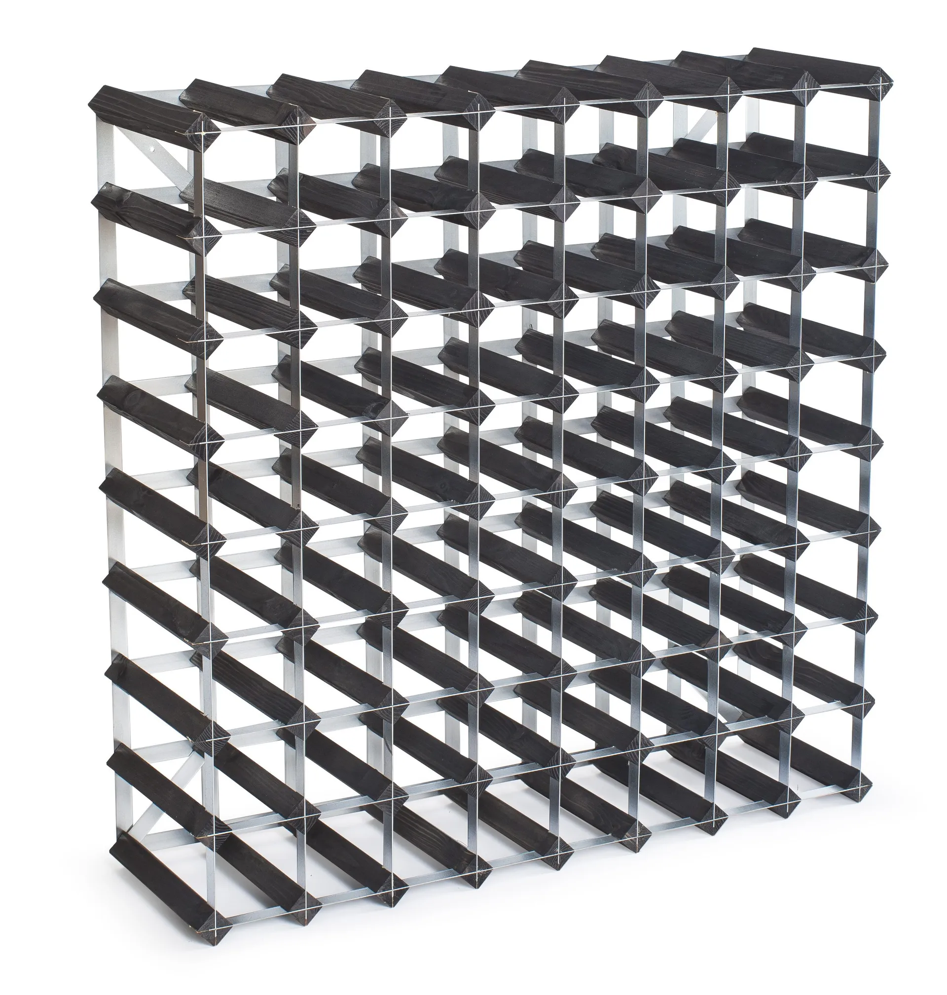 Traditional Wine Racks wine rack 72 bottles expandable, Black Traditional Wine Racks