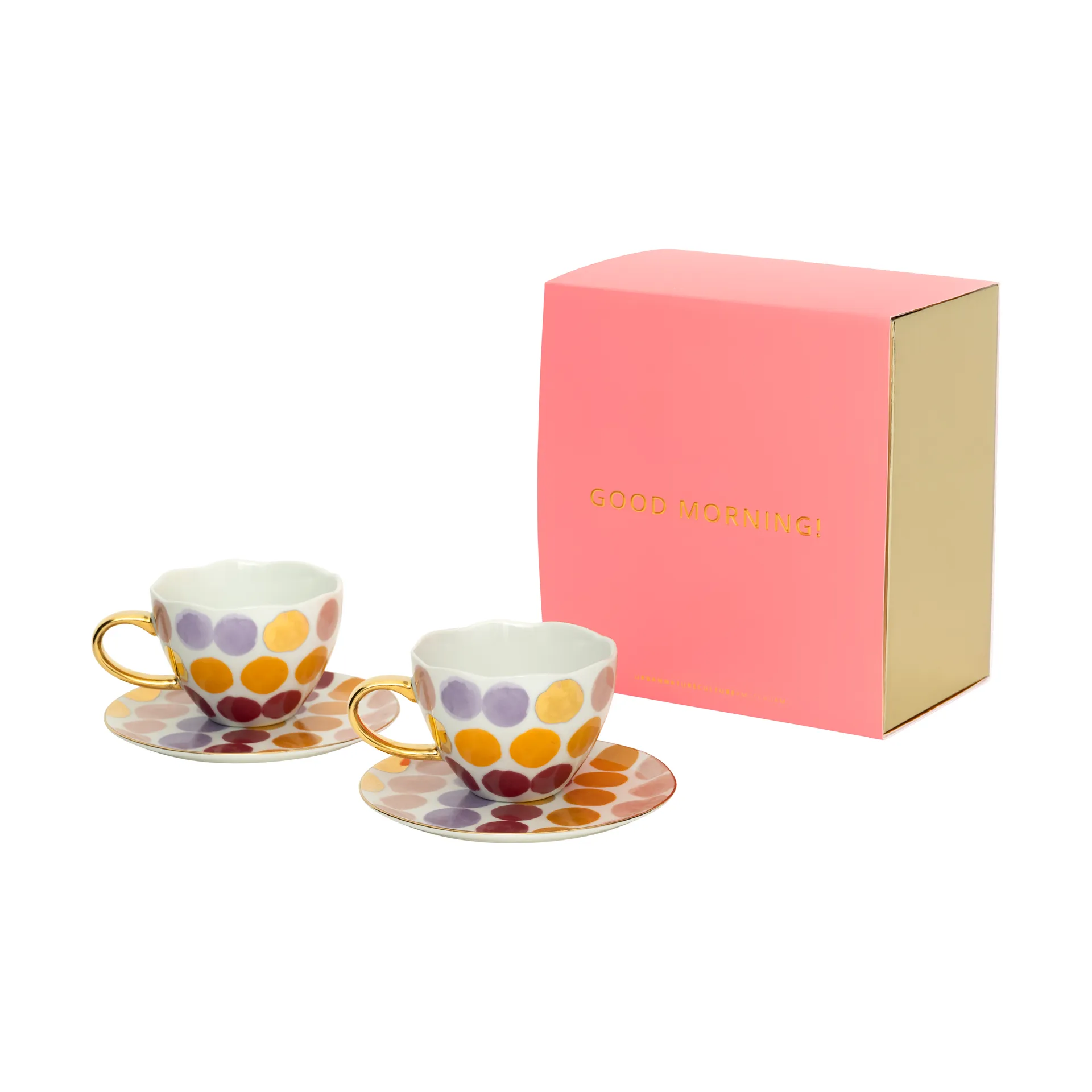 Good Morning Cappuccino cup with saucer 4 pieces, Spotted URBAN NATURE CULTURE