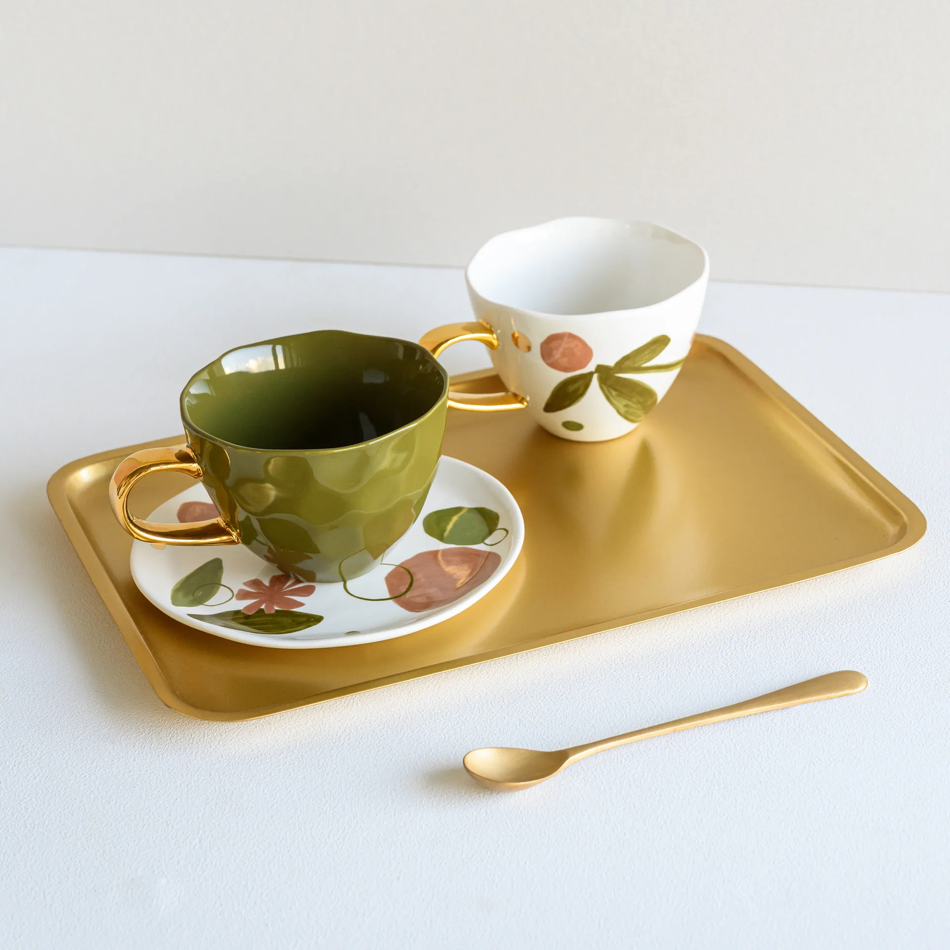 Good Morning cappuccino mug 30 cl, fir green URBAN NATURE CULTURE