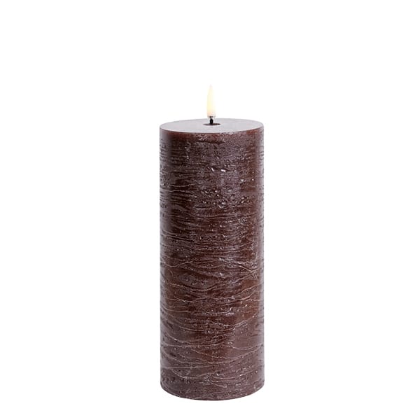 LED Pillar candle 7.8 x 20 cm - Brown - Uyuni Lighting