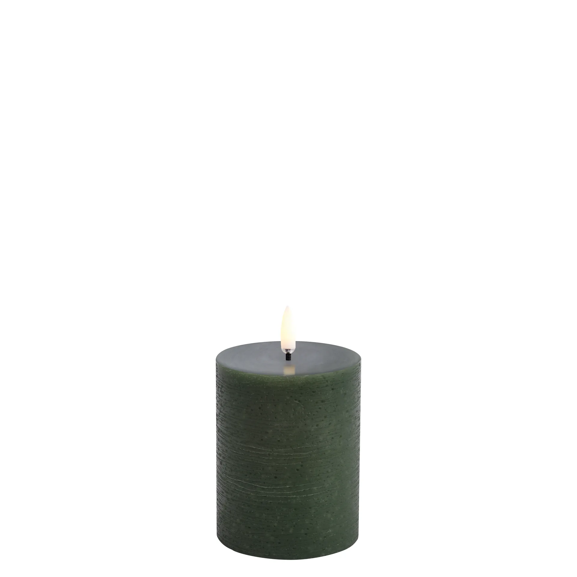 LED Pillar candle 7.8x10 cm Rustic, Olive green Uyuni Lighting