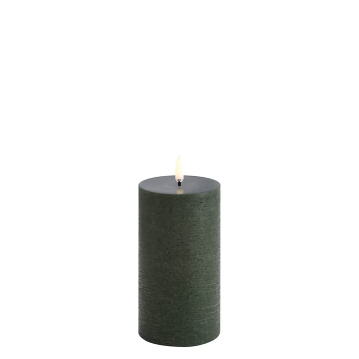 LED Pillar candle 7.8x15 cm Rustic - Olive green - Uyuni Lighting