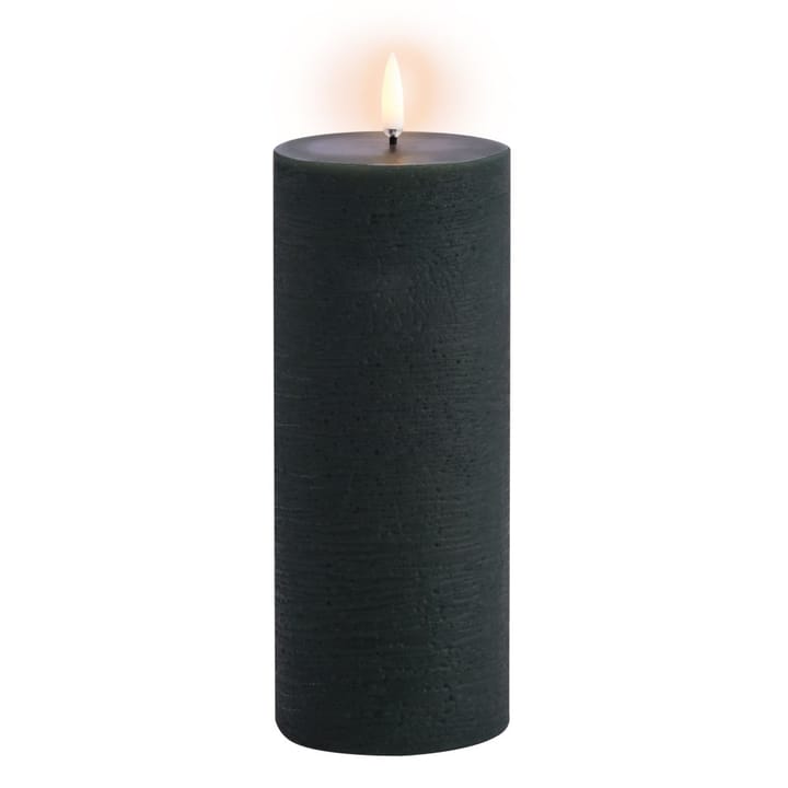LED Pillar candle 7.8x20 cm Rustic - Green - Uyuni Lighting