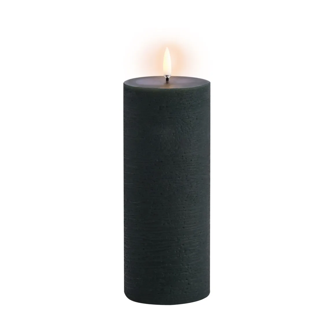 LED Pillar candle 7.8x20 cm Rustic, Green Uyuni Lighting