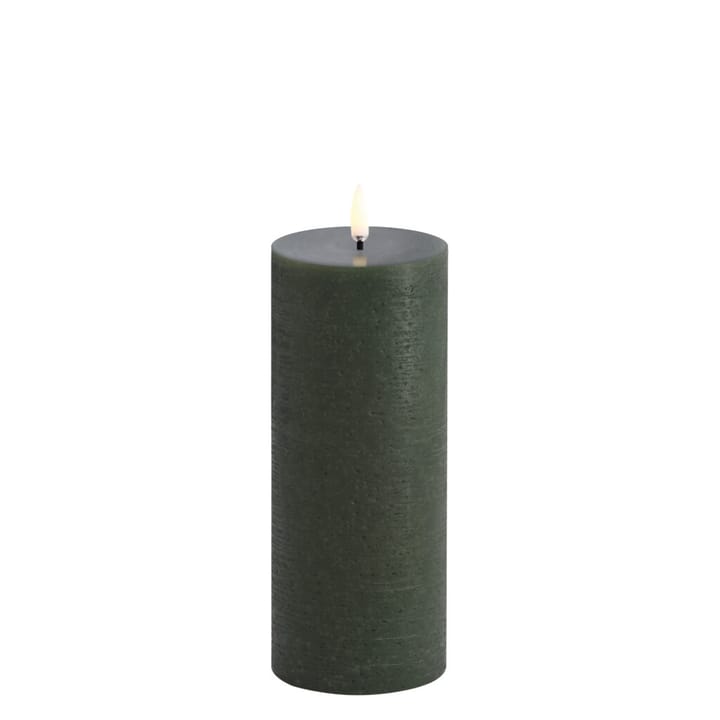 LED Pillar candle 7.8x20 cm Rustic - Olive green - Uyuni Lighting