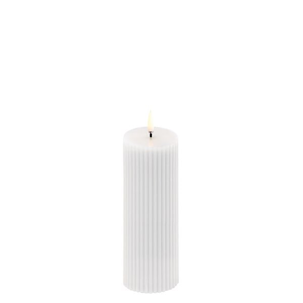 Uyuni Lighting LED Pillar candle Ribbed 5.8x15 cm White