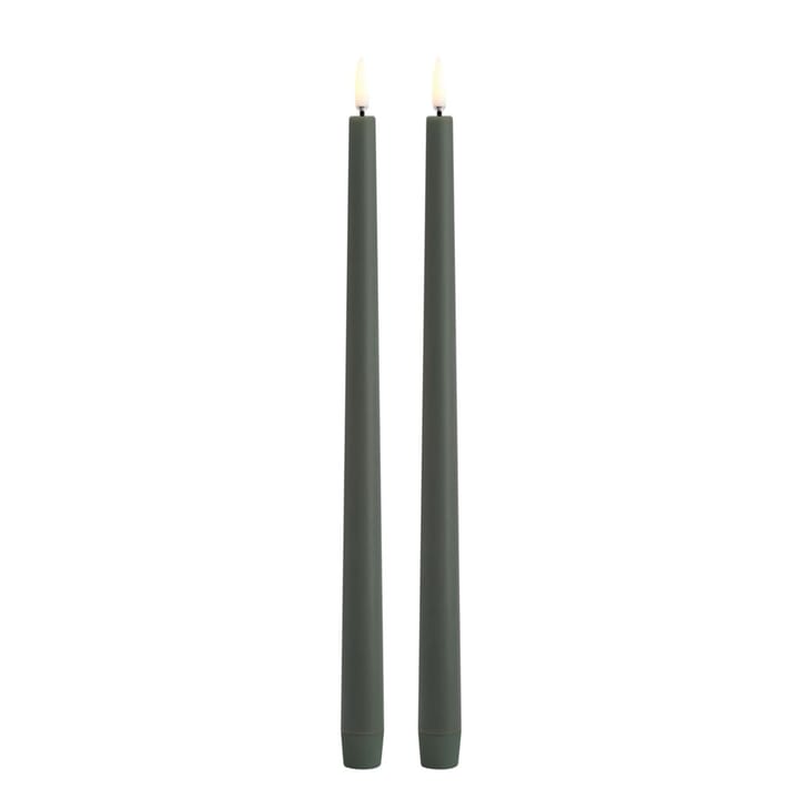 LED Taper candles Slim 2-pack 2.3x32 cm - Olive green - Uyuni Lighting