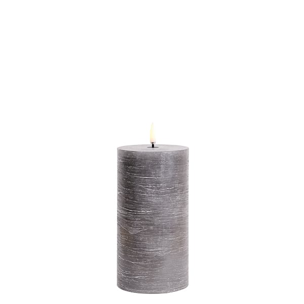 Pillar LED candle 7.8x15 cm - Gray - Uyuni Lighting