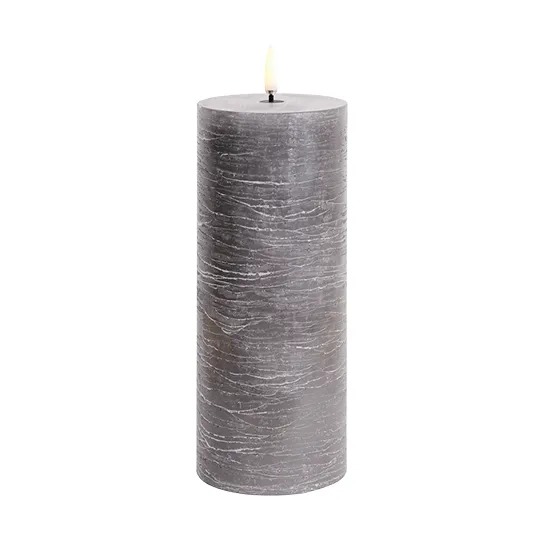 Pillar LED candle Ø7,8x20 cm, Gray Uyuni Lighting