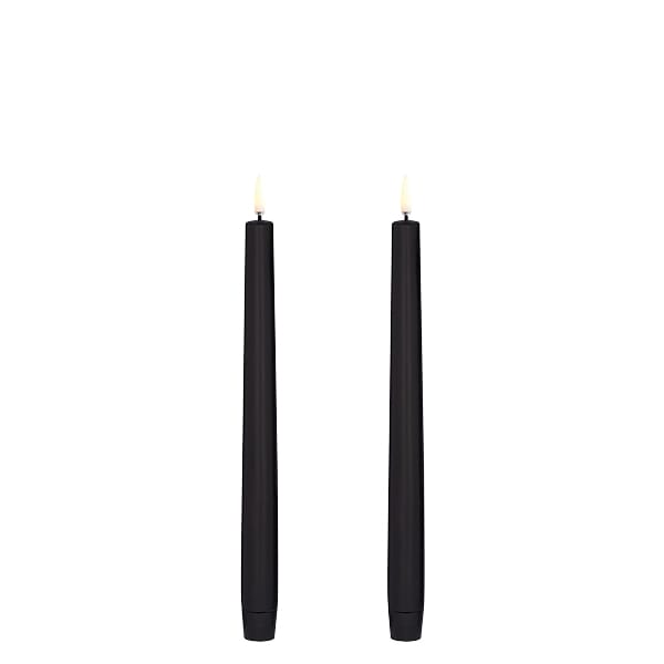 Taper LED candles 2-pack 2.3 x 25 cm - Black - Uyuni Lighting