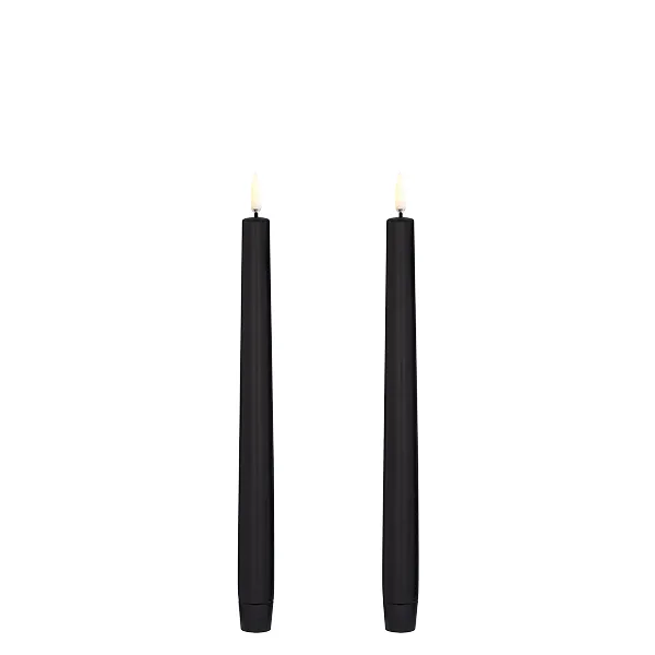 Taper LED candles 2-pack Ø2,3x25 cm, Black Uyuni Lighting