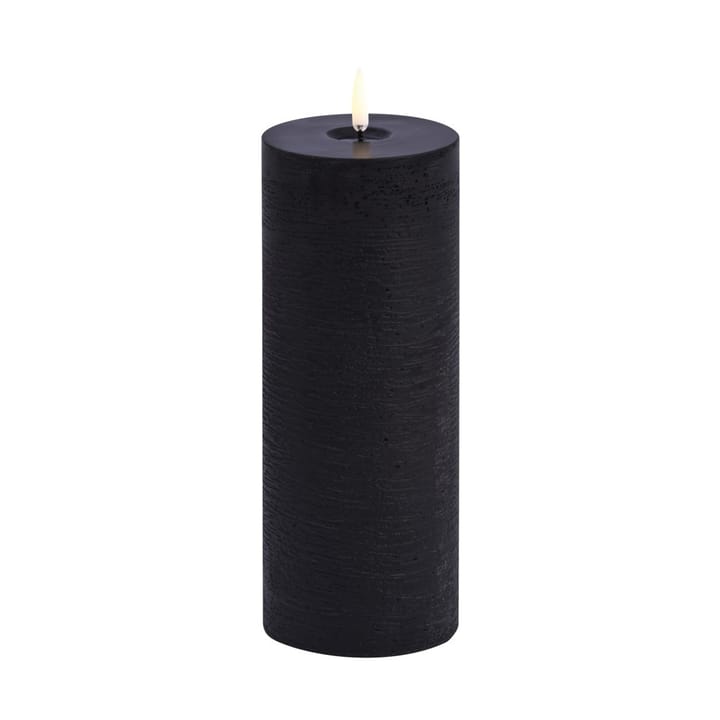 Uyuni LED Block Candle melted, Black rustic, Ø7.8x20 cm Uyuni Lighting