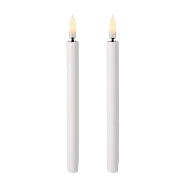 Uyuni LED Taper candle Mini white Ø1.3 cm 2-pack, 13,8 cm Uyuni Lighting