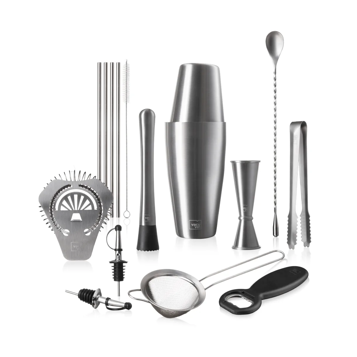 Vacuvin Mixologist Bar In a Box cocktail set, Stainless steel, 14 pieces Vacuvin