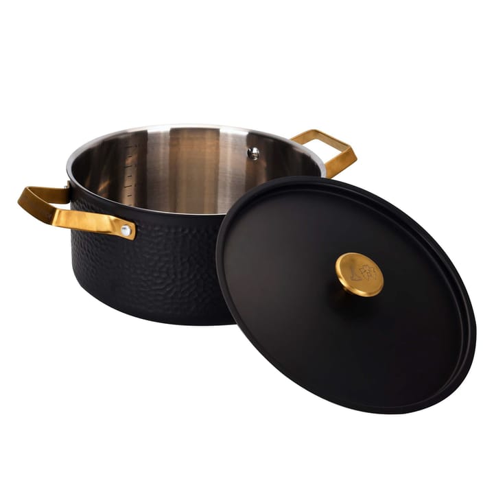 Arvet hammered black casserole with lid, Mio. 4 L Vargen & Thor