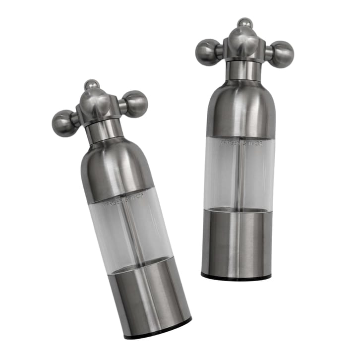 Axia salt- and pepper mill set, Brushed steel Vargen & Thor