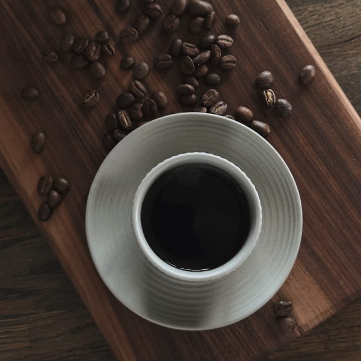 Duga espresso cup with saucer 4-pack, White. sandgrey. antracit. black Vargen & Thor