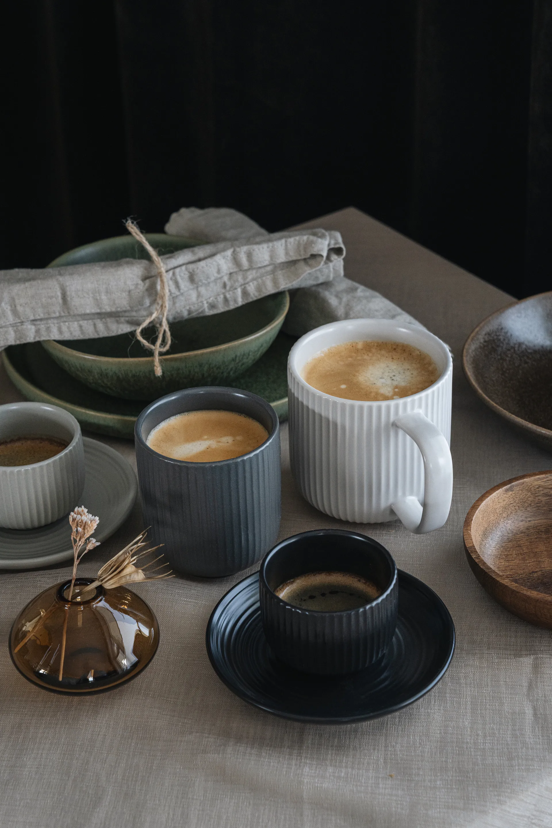 Duga mug 20 cl 4-pack, White. sandgrey. antracit. black Vargen & Thor