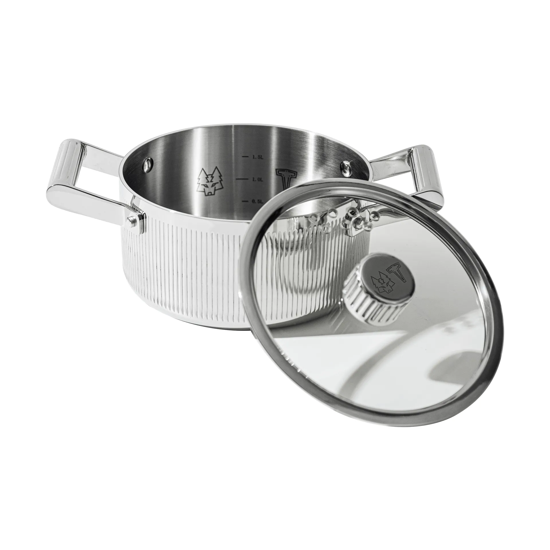 Glima pot, Stainless steel, glass lid, 2 l Vargen & Thor