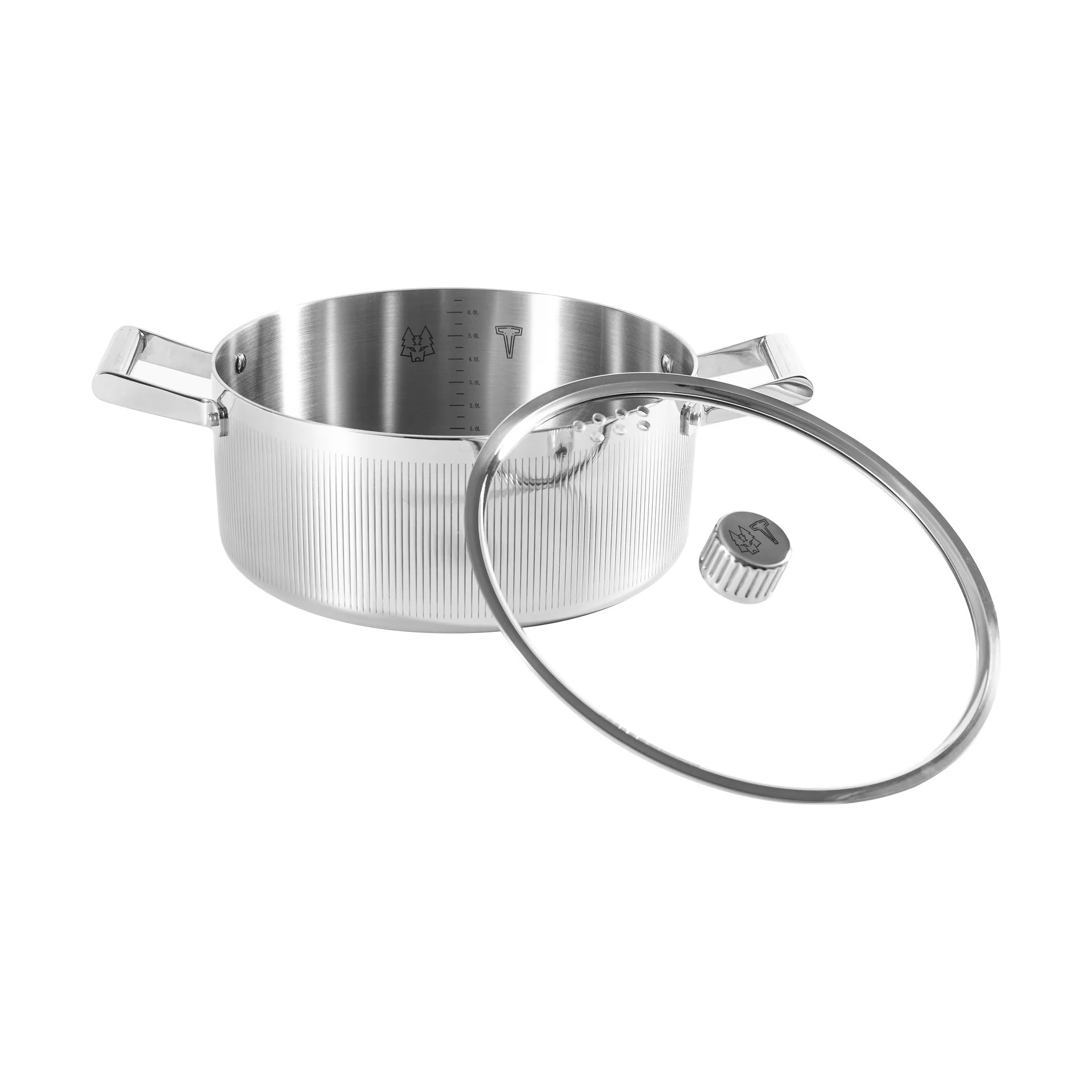 Glima pot, Stainless steel, glass lid, 7 l Vargen & Thor