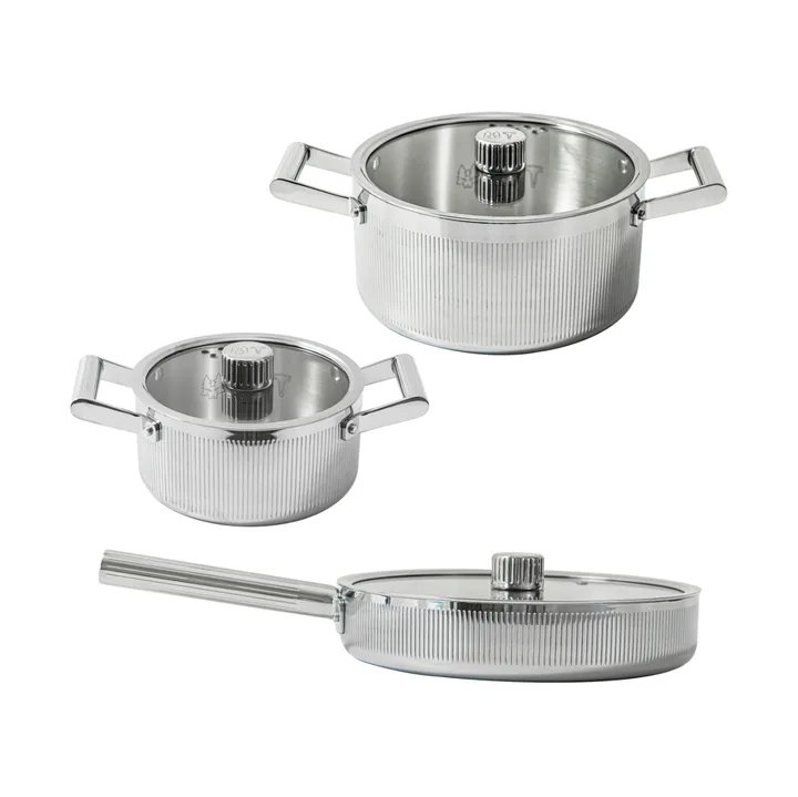Glima Pro plus cookware set - Stainless steel, 6 pieces - Vargen & Thor