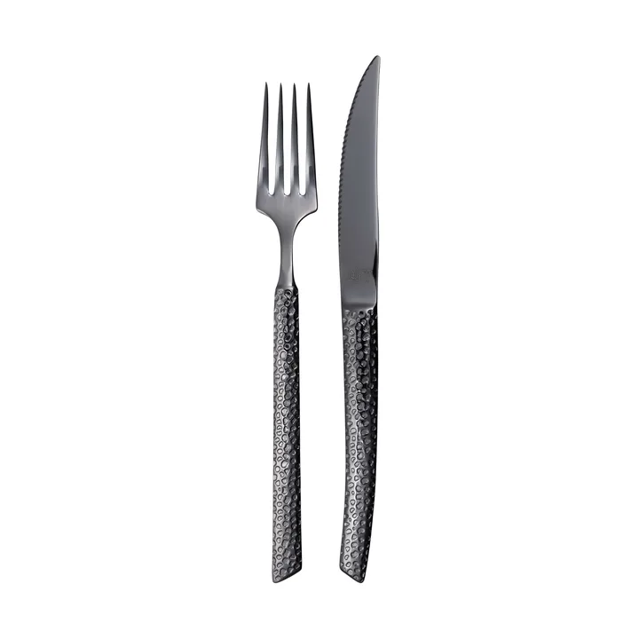 Lava cutlery set - Anthracite, 8 pieces - Vargen & Thor