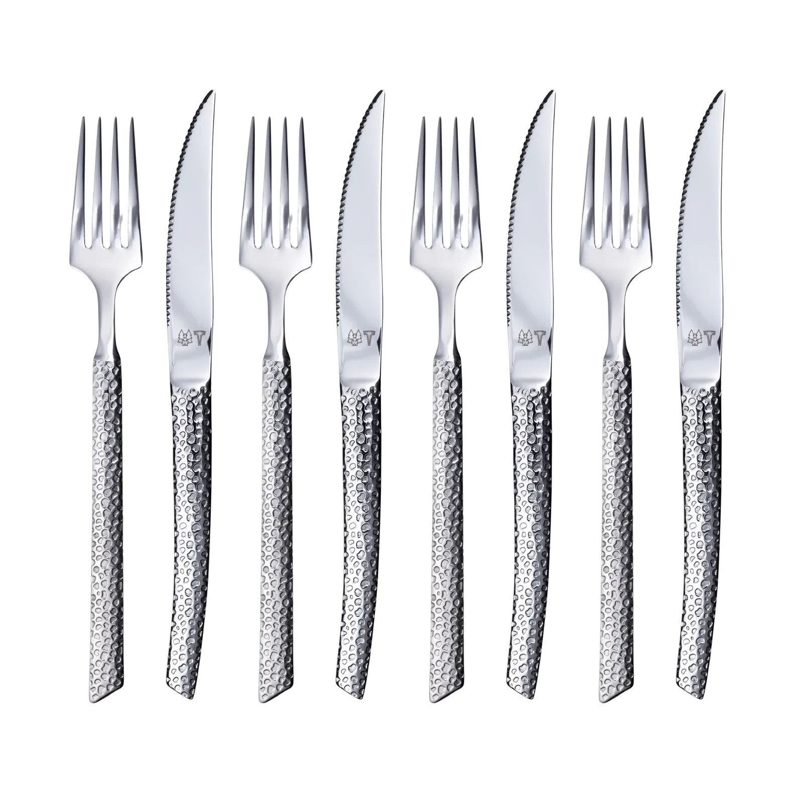 Lava cutlery set, Polished steel, 8 pieces Vargen & Thor