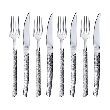 Lava cutlery set - Polished steel, 8 pieces - Vargen & Thor