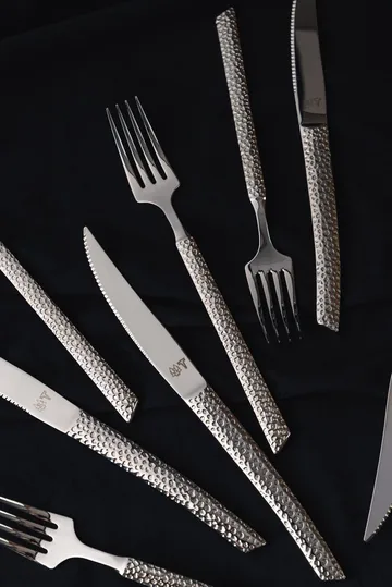 Lava cutlery set - Polished steel, 8 pieces - Vargen & Thor