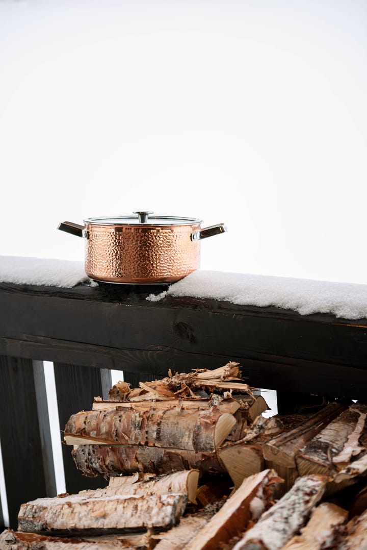 Mjölner hammered copper casserole dish with lid, Miranda. 4 L Vargen & Thor