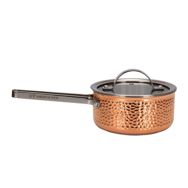 Mjölner hammered copper saucepan with lid - Vera. 1.6 L - Vargen & Thor