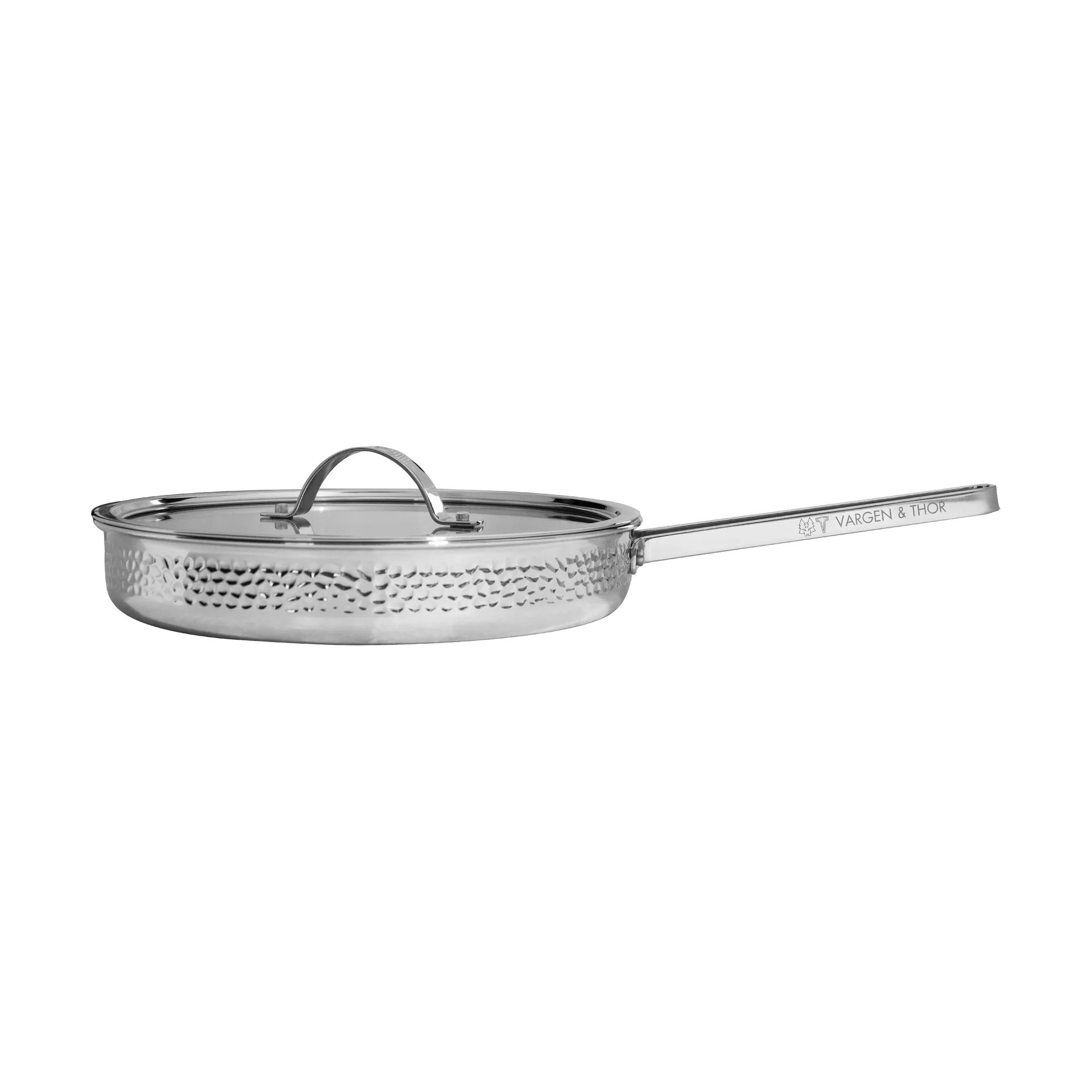 Modell M1 hammered sauce pan Ø28 cm, Chrome with lid Vargen & Thor