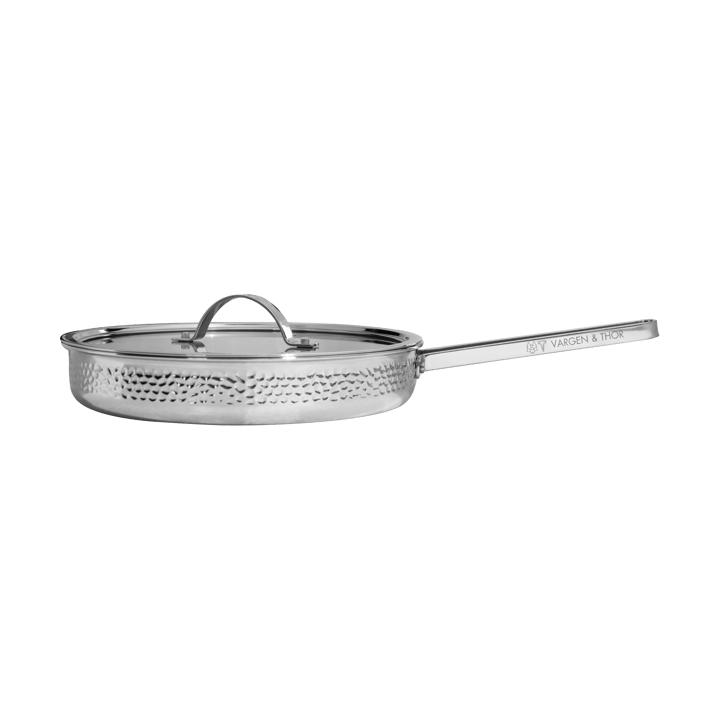 Modell M1 hammered sauce pan Ø28 cm, Chrome with lid Vargen & Thor