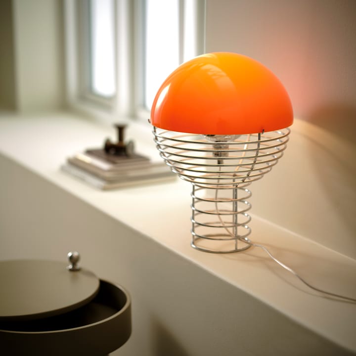 Wire table lamp Ø30 cm, Chrome-orange Verpan