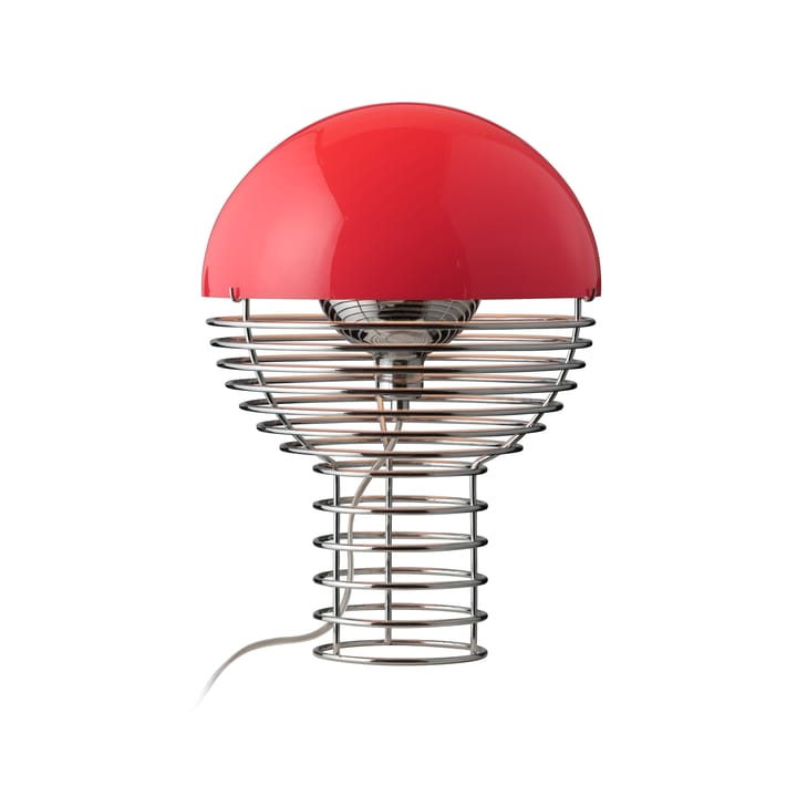 Wire table lamp Ø30 cm, Chrome-red Verpan